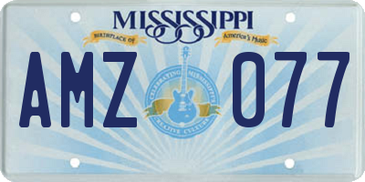 MS license plate AMZ077