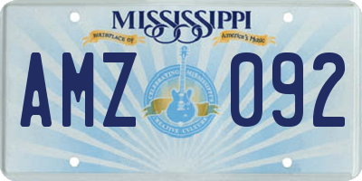 MS license plate AMZ092
