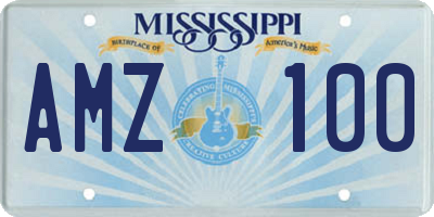 MS license plate AMZ100