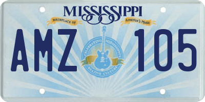 MS license plate AMZ105