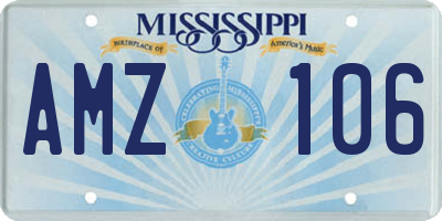 MS license plate AMZ106