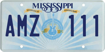 MS license plate AMZ111