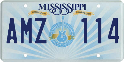 MS license plate AMZ114