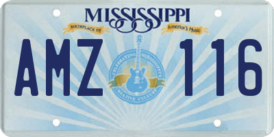 MS license plate AMZ116
