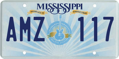 MS license plate AMZ117