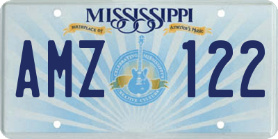 MS license plate AMZ122