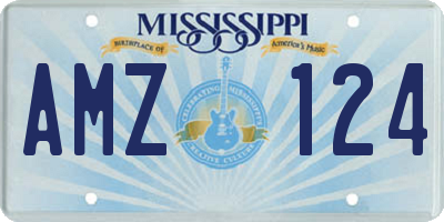 MS license plate AMZ124