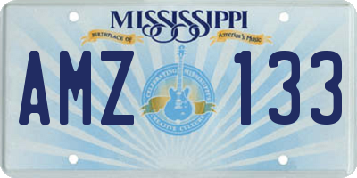 MS license plate AMZ133