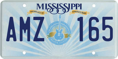 MS license plate AMZ165