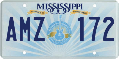 MS license plate AMZ172