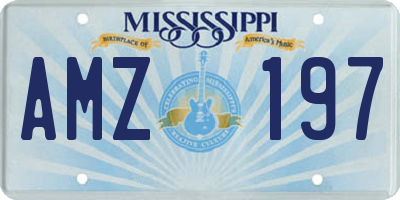 MS license plate AMZ197