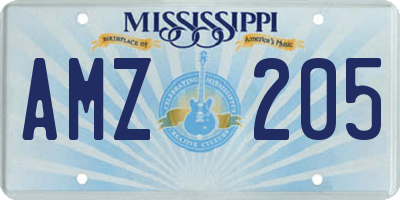 MS license plate AMZ205