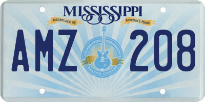 MS license plate AMZ208