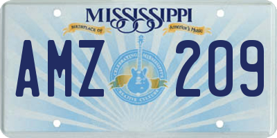 MS license plate AMZ209