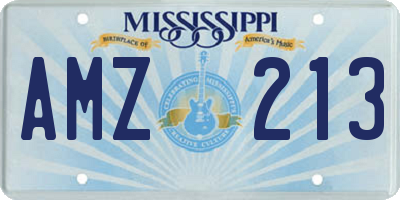 MS license plate AMZ213