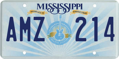 MS license plate AMZ214