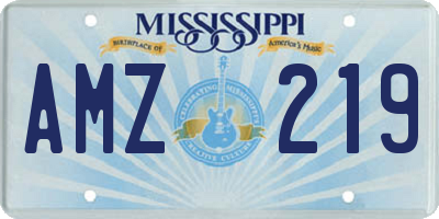 MS license plate AMZ219