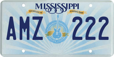 MS license plate AMZ222