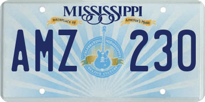 MS license plate AMZ230