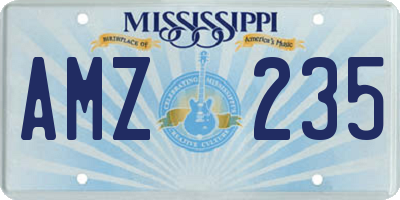 MS license plate AMZ235