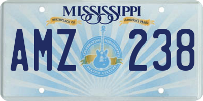 MS license plate AMZ238