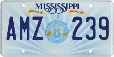 MS license plate AMZ239