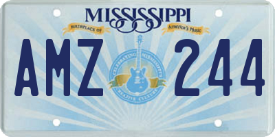 MS license plate AMZ244
