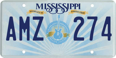 MS license plate AMZ274
