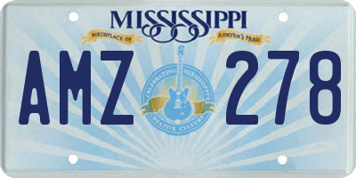 MS license plate AMZ278