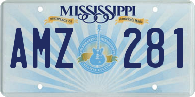 MS license plate AMZ281