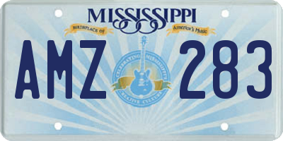 MS license plate AMZ283