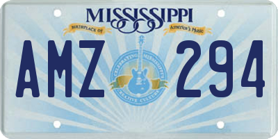 MS license plate AMZ294