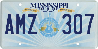 MS license plate AMZ307