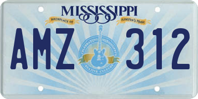MS license plate AMZ312