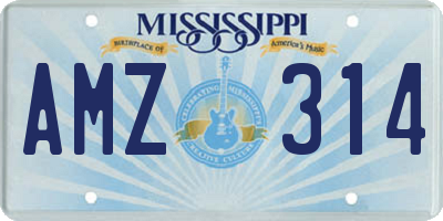 MS license plate AMZ314