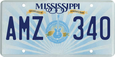 MS license plate AMZ340