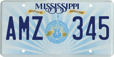 MS license plate AMZ345