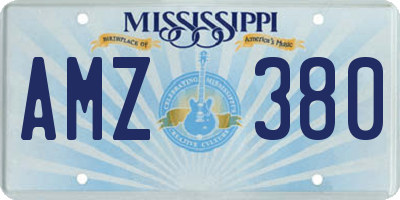 MS license plate AMZ380