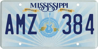 MS license plate AMZ384
