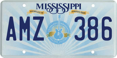 MS license plate AMZ386