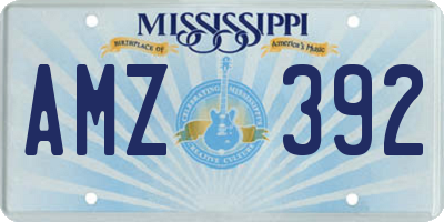 MS license plate AMZ392