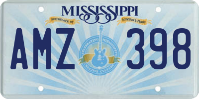 MS license plate AMZ398