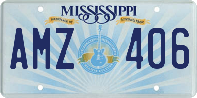 MS license plate AMZ406