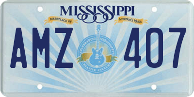 MS license plate AMZ407