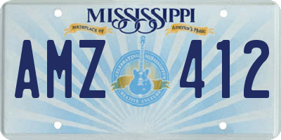 MS license plate AMZ412