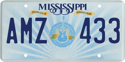 MS license plate AMZ433