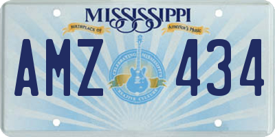 MS license plate AMZ434