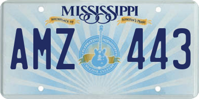 MS license plate AMZ443