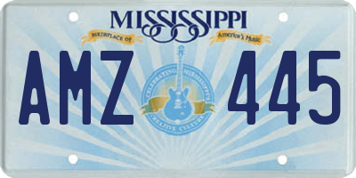 MS license plate AMZ445