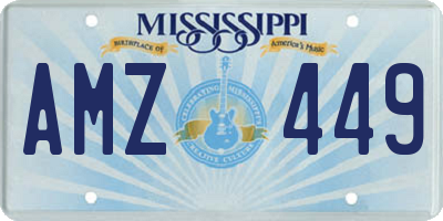 MS license plate AMZ449